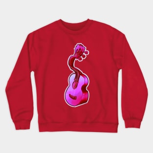 psychedelic pink acoustic guitar Crewneck Sweatshirt